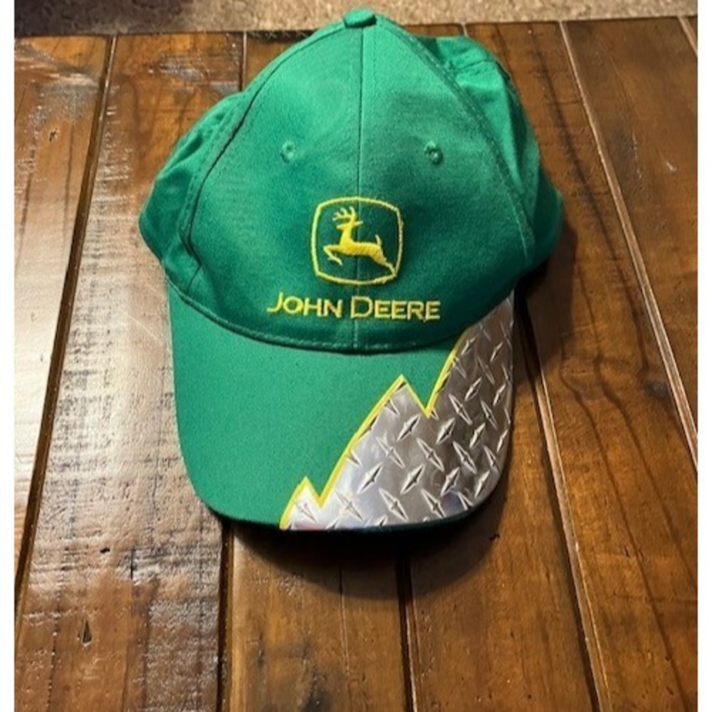 Men's Headwear ~ Ball Caps John Deere Hat / Men's Hats Chrome Plated Look